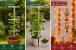 * Trelliskart Modular Adjustable  Plant Trellis with Cross Arms – White  Heavy-Duty PVC Garden Support for Climbing Plants & Decor - Image 4