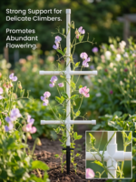 * Trelliskart Modular Adjustable  Plant Trellis with Cross Arms – White  Heavy-Duty PVC Garden Support for Climbing Plants & Decor - Image 2