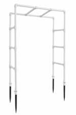 PVC Garden Arch Trellis, 152 cm x 91 cm, Decorative Arbor Frame for Climbing Plants (White)