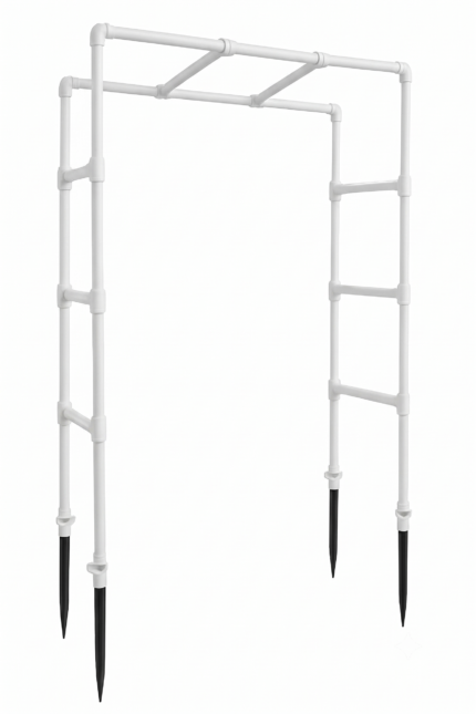 PVC Garden Arch Trellis, 152 cm x 91 cm, Decorative Arbor Frame for Climbing Plants (White)