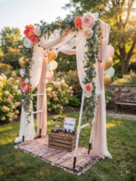 PVC Garden Arch Trellis, 152 cm x 91 cm, Decorative Arbor Frame for Climbing Plants (White) - Image 3